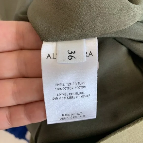 Altuzarra Army Green Color Block Skirt - Sz 36 EU - Sz 4 Small US - Picture 6 of 6